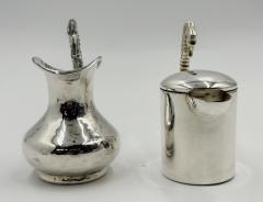  Los Castillo Los Castillo Taxco Seahorse Silver Plate Creamer Sugar Set Mexico 1950s - 4734767