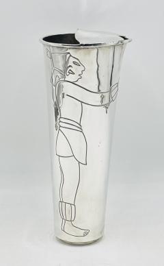  Los Castillo Los Castillo Taxco Silver Plate Aztec Figural Cocktail Pitcher Mexico 1960s - 4714481
