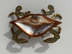  Los Castillo Mexican Brass and Abalone Crab Family Serving Dish - 1772008