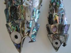  Los Castillo Pair of Abalone Shell Fish Sculptures in the Style of Los Castillos - 3326442