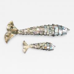  Los Castillo Pair of Abalone Shell Fish Sculptures in the Style of Los Castillos - 3330892