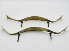  Los Castillo Pair of Large Door Handles in Brass Mother of Pearl by Los Castillo Mexican - 4714365