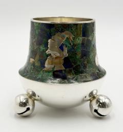  Los Castillo Rare Los Castillo Tripod Vase with Malachite Lapis Azurite Turquoise Inlay - 4711928