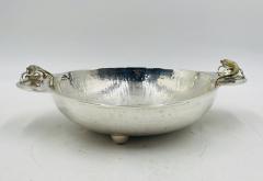  Los Castillo Silver Plated Bowl with Stone Inlaid Lizard Handles by Wolmar Castillo - 4220205
