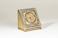  Louis C Tiffany Furnaces Inc Blue Art Deco Desk Clock - 4466122