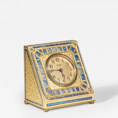  Louis C Tiffany Furnaces Inc Blue Art Deco Desk Clock - 4466162