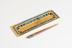  Louis C Tiffany Furnaces Inc Blue Art Deco Pen and Pen Tray - 4233175