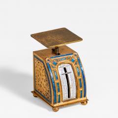  Louis C Tiffany Furnaces Inc Blue Art Deco Postage Scale - 4237346