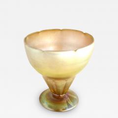  Louis C Tiffany Furnaces Inc Green Iridescent Favrile Glass Compote by Tiffany Signed Nash circa 1920 - 3740085