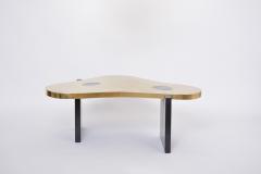  Lova Creation Etched Brass coffee table with Agathe Stones in the style of Lova Creation - 3252393