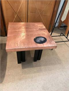  Lova Creation RARE PAIR OF POLISHED ACID ETCHED COPPER END TABLES BY LOVA CREATION - 2340543