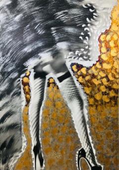  Luciana Pampalone Pop Art Mixed Media on Canvas Entitled Dark Angel Signed by Artist - 2873629