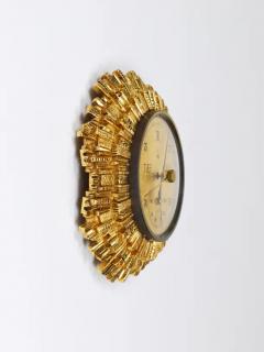  Lufft Lufft Sunburst Golden Brass Wall Weather Station Barometer Thermometer 1950s - 4068274