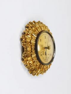  Lufft Lufft Sunburst Golden Brass Wall Weather Station Barometer Thermometer 1950s - 4068280