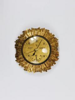  Lufft Lufft Sunburst Golden Brass Wall Weather Station Barometer Thermometer 1950s - 4068354