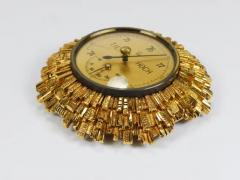  Lufft Lufft Sunburst Golden Brass Wall Weather Station Barometer Thermometer 1950s - 4068356
