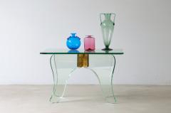  Luigi Brusotti Elegant coffee table in thick cut glass in Nile green color - 3891523