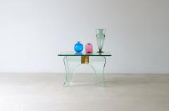  Luigi Brusotti Elegant coffee table in thick cut glass in Nile green color - 3891597