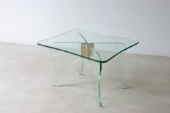  Luigi Brusotti Elegant coffee table in thick cut glass in Nile green color - 3891598