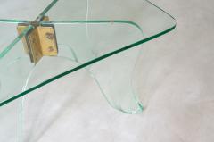  Luigi Brusotti Elegant coffee table in thick cut glass in Nile green color - 3891604