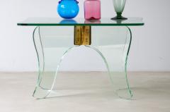  Luigi Brusotti Elegant coffee table in thick cut glass in Nile green color - 3891616