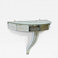  Luigi Brusotti Mirrored Glass Console with 3 Compartments by Luigi Brusotti 1930 Italy - 3636108