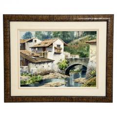  Luis Ricardo Amendolla Luis Amendolla Mexican 1939 2000 Watercolor Village Landscape Signed - 4764986