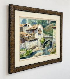  Luis Ricardo Amendolla Luis Amendolla Mexican 1939 2000 Watercolor Village Landscape Signed - 4764993