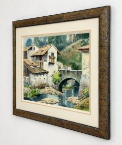  Luis Ricardo Amendolla Luis Amendolla Mexican 1939 2000 Watercolor Village Landscape Signed - 4764994