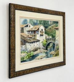  Luis Ricardo Amendolla Luis Amendolla Mexican 1939 2000 Watercolor Village Landscape Signed - 4765000