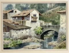  Luis Ricardo Amendolla Luis Amendolla Mexican 1939 2000 Watercolor Village Landscape Signed - 4765032