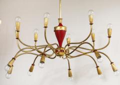  Lumi 1950s Modern Large 18 Arm Brass Italian Chandelier By Lumi - 4077431
