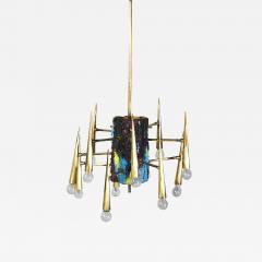  Lumi 1950s pendant chandelier Leonardi Leoncillo for Lumi - 3992563