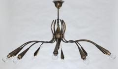  Lumi Brass Chandelier Designed by Oscar Torlasco for Lumi 1960 Italy - 3635087