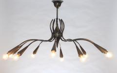  Lumi Brass Chandelier Designed by Oscar Torlasco for Lumi 1960 Italy - 3635088