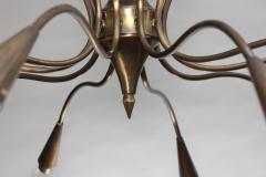  Lumi Brass Chandelier Designed by Oscar Torlasco for Lumi 1960 Italy - 3635095
