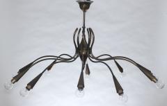  Lumi Brass Chandelier Designed by Oscar Torlasco for Lumi 1960 Italy - 3635098