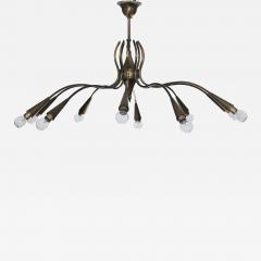  Lumi Brass Chandelier Designed by Oscar Torlasco for Lumi 1960 Italy - 3636106