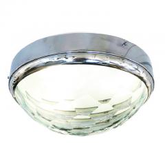  Lumi Large Faceted Glass Flush Mount Attributed to Lumi Italy 1960s - 1021232