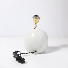  Lumi Mid Century White Ceramic Polished Brass Sculptural Table Lamps by Lumi Murano - 4304500