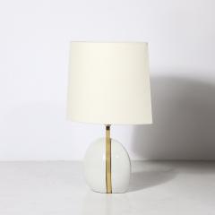  Lumi Mid Century White Ceramic Polished Brass Sculptural Table Lamps by Lumi Murano - 4304504