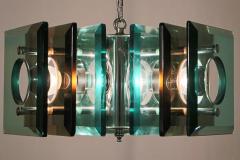  Lupi Cristal Luxor Italian Space Age Square Green Color Chandelier by Lupi Cristal Luxor 1950s - 2815871