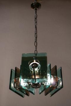  Lupi Cristal Luxor Italian Space Age Square Green Color Chandelier by Lupi Cristal Luxor 1950s - 2815874