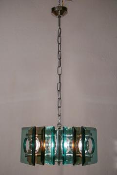  Lupi Cristal Luxor Italian Space Age Square Green Color Chandelier by Lupi Cristal Luxor 1950s - 2815875