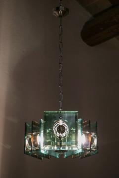  Lupi Cristal Luxor Italian Space Age Square Green Color Chandelier by Lupi Cristal Luxor 1950s - 2815876