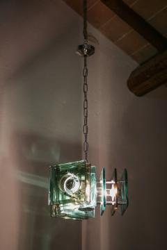  Lupi Cristal Luxor Italian Space Age Square Green Color Chandelier by Lupi Cristal Luxor 1950s - 2815877