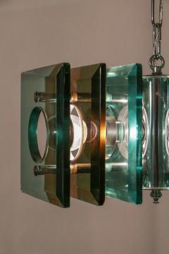  Lupi Cristal Luxor Italian Space Age Square Green Color Chandelier by Lupi Cristal Luxor 1950s - 2815878