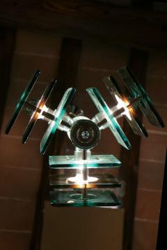  Lupi Cristal Luxor Italian Space Age Square Green Color Chandelier by Lupi Cristal Luxor 1950s - 2815879