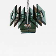  Lupi Cristal Luxor Italian Space Age Square Green Color Chandelier by Lupi Cristal Luxor 1950s - 2820009