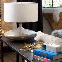  Luxe FLORA Wide Ceramic Console Table Lamp - 3453817